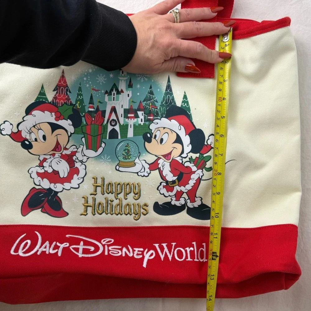 Disney Parks Mickey Mouse & Minnie Mouse Happy Holidays Tote Bag‎ 2025 NWOT